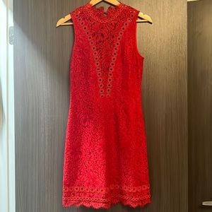 Free People Mini Lace Red Dress